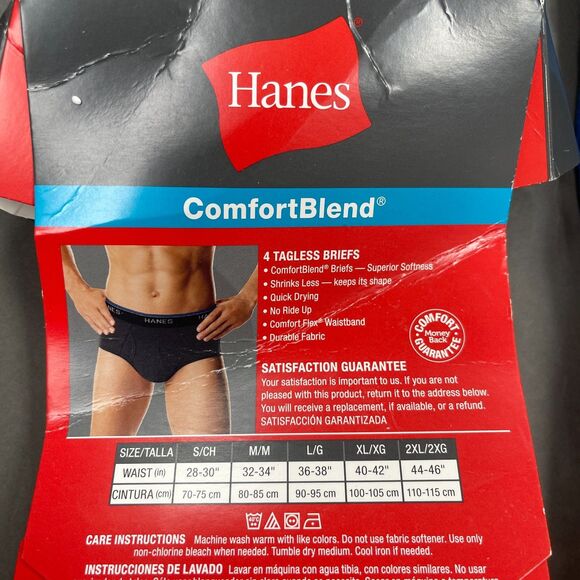 Hanes Men's Underwear Briefs Tagless 2XL 44/46 Red Gray Blue Lot of 3 - Picture 7 of 7